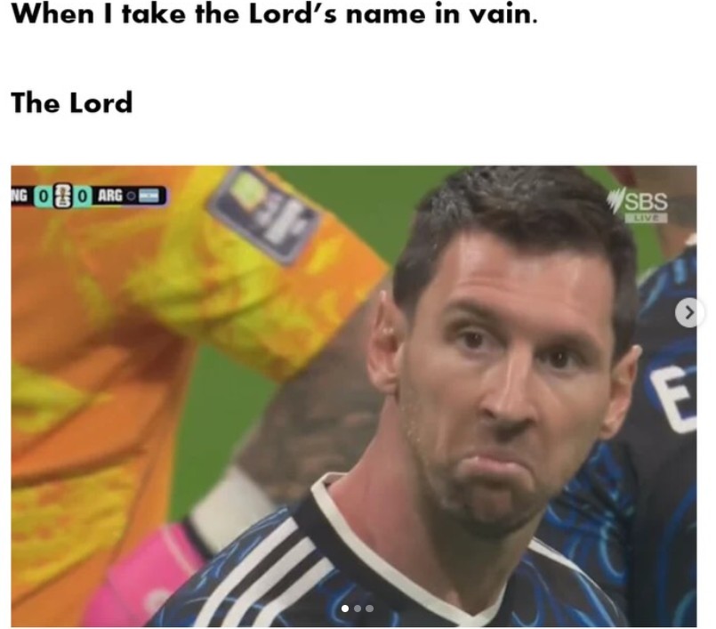 Lionel Messi Nod - when i take the lord's name in vein