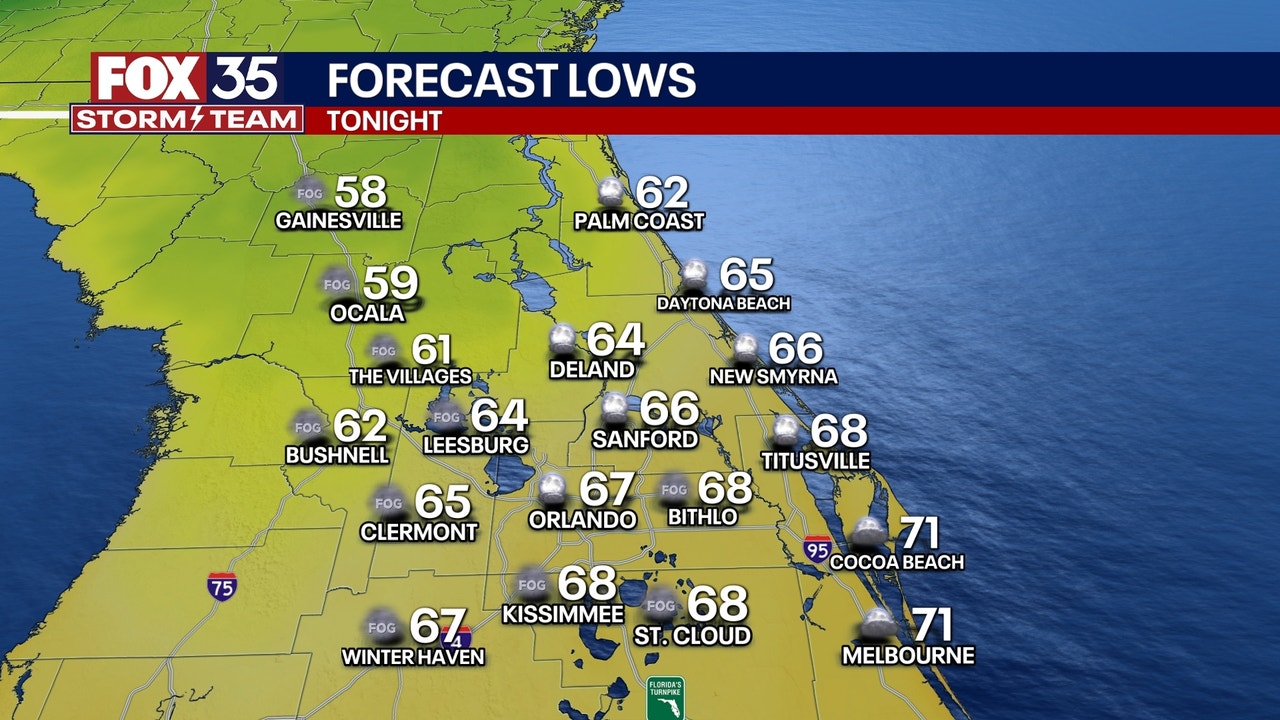 Orlando weather: Clear skies tonight, mostly sunny weather on Wednesday