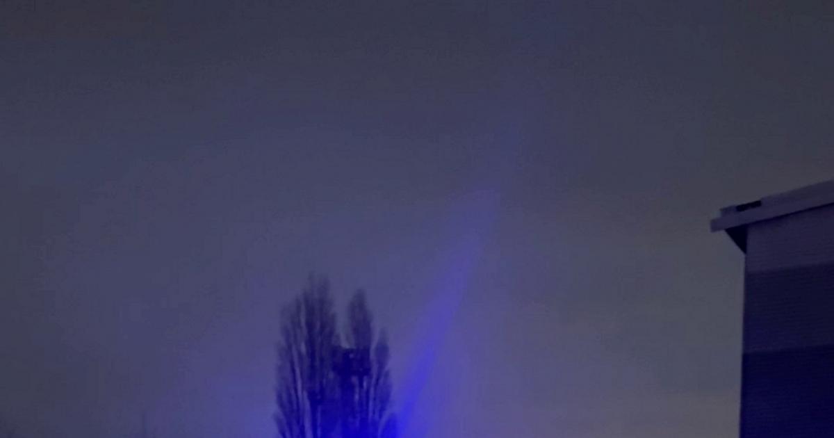 'Dystopian' security system shines blue lights into people's homes