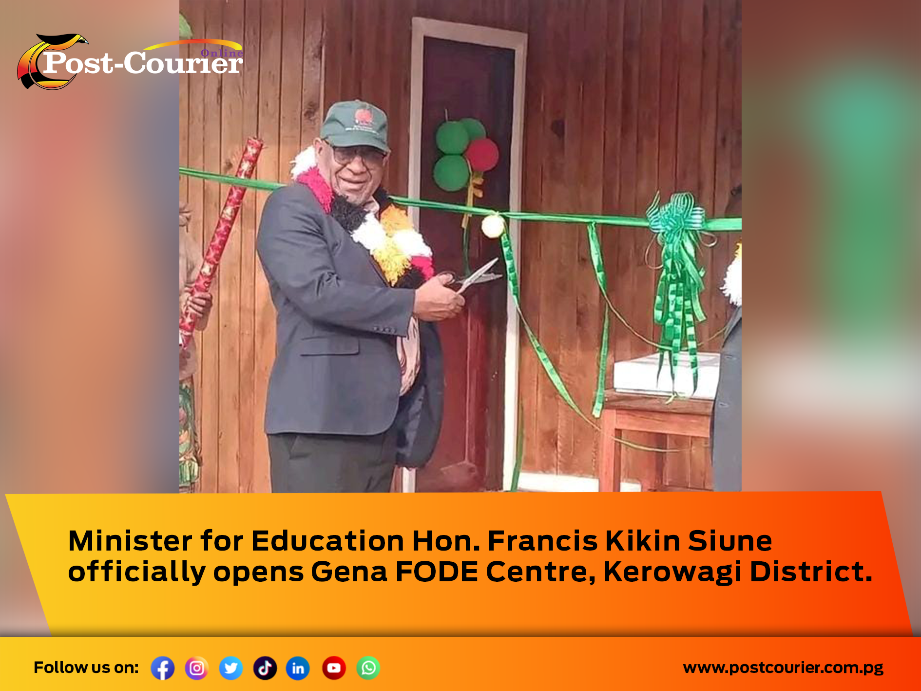 Gena FODE centre opens with K500,000 commitment from Minister Siune