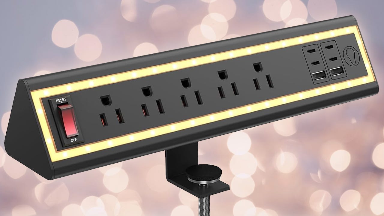 Pick Up an 11-Outlet Clamp-Style Power Strip With LED Night Light Illumination for Just $17.99