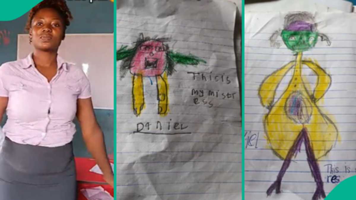 Teacher cries out after asking her pupils to draw her, posts video