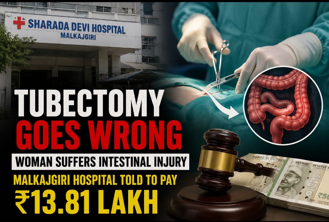 Tubectomy goes wrong, Hyderabad woman suffers intestinal injury; Malkajgiri hospital told to pay Rs 13.81 lakh