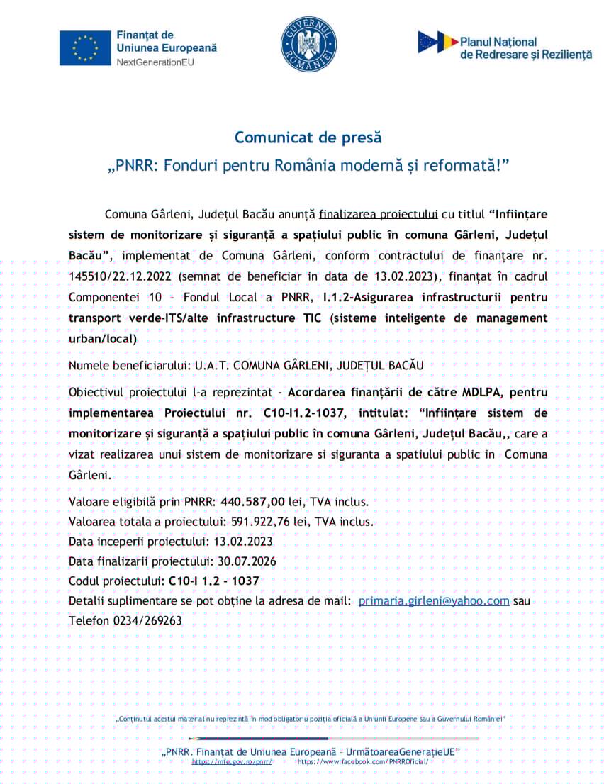 Comunicat de presă