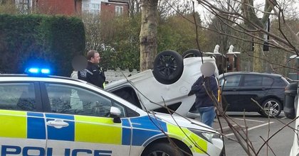 Woman injured after flipping car over in Coventry