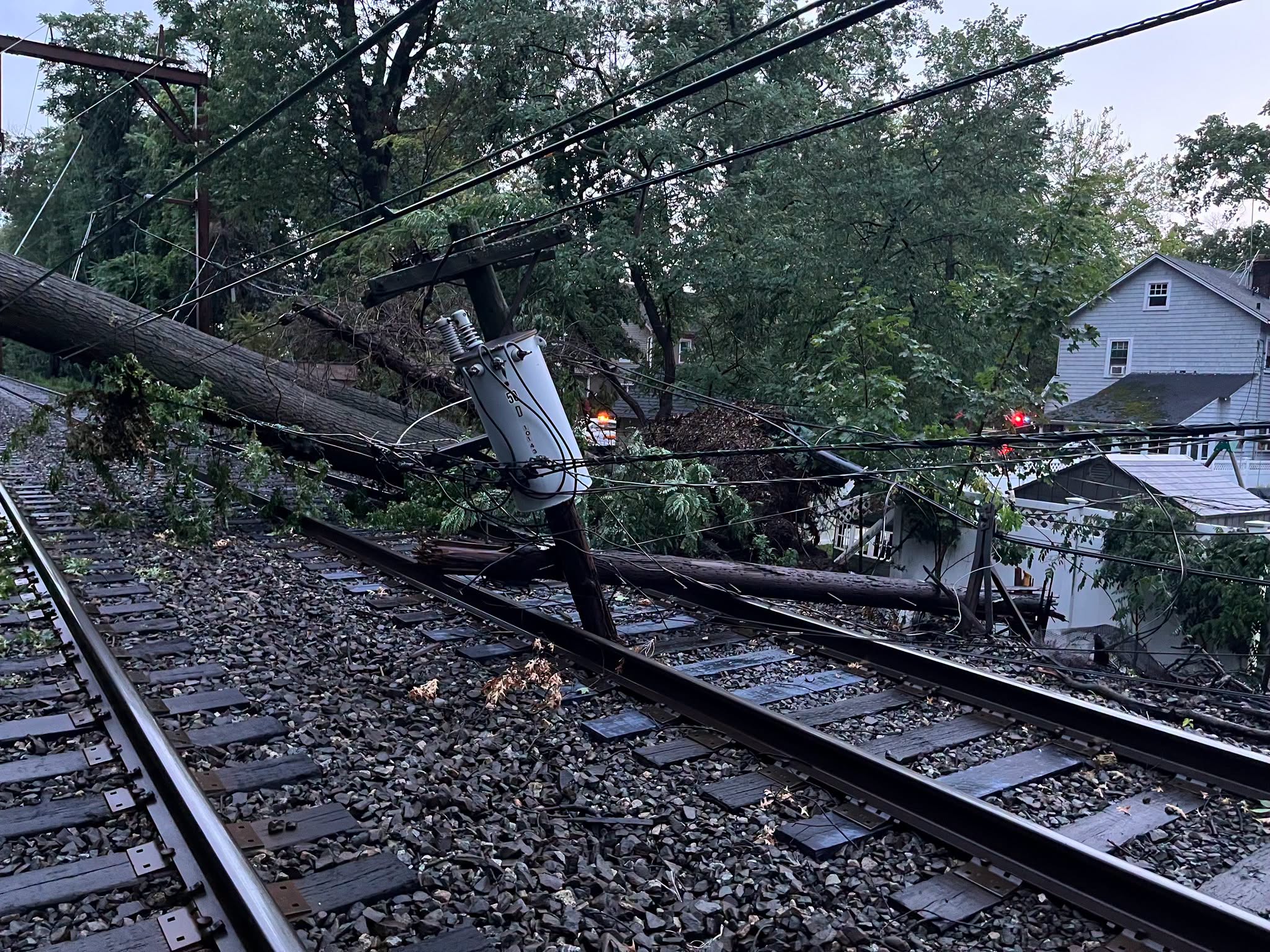 Friday Night Storm Brought Trees Down on NJTransit Tracks in South Orange