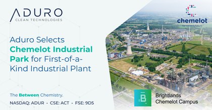Aduro Clean Technologies selects Chemelot Industrial Park for industrial plant