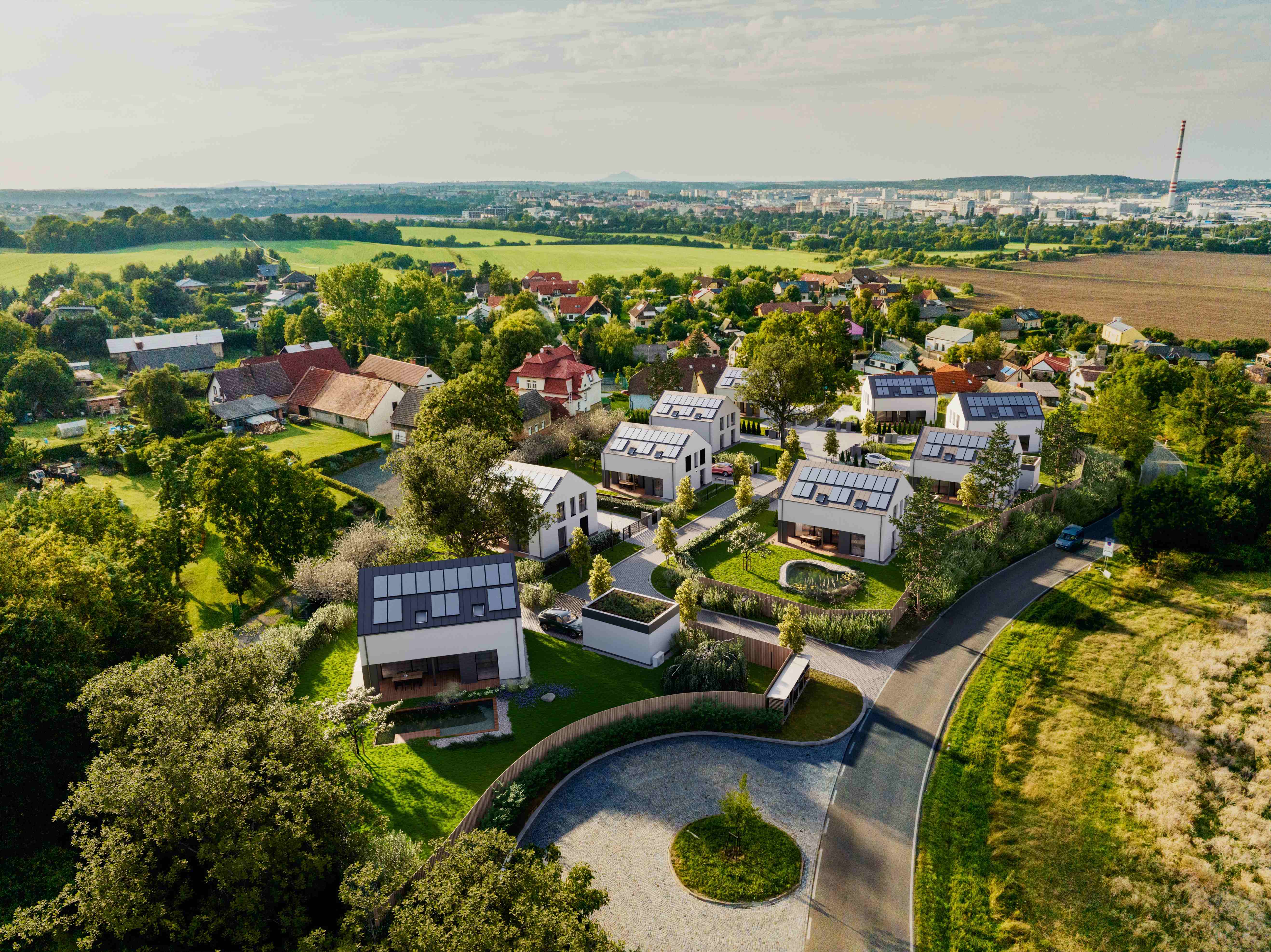Projekt U Boží Vody potvrzuje silnou poptávku po energeticky úsporných rodinných domech i mimo Prahu