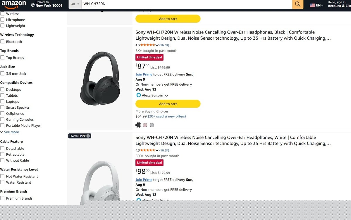 ソニーのノイキャンヘッドホン「WH-CH720N」が米Amazonで2026年の最安値に―ベンチマークが示す「買い」の条件とは