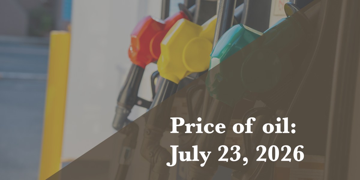 Current price of oil as of July 23, 2026