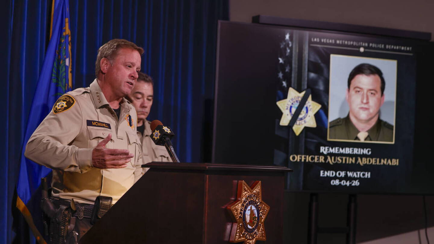 Sheriff: Las Vegas officer killed by suspect was ambushed as he got out of his cruiser
