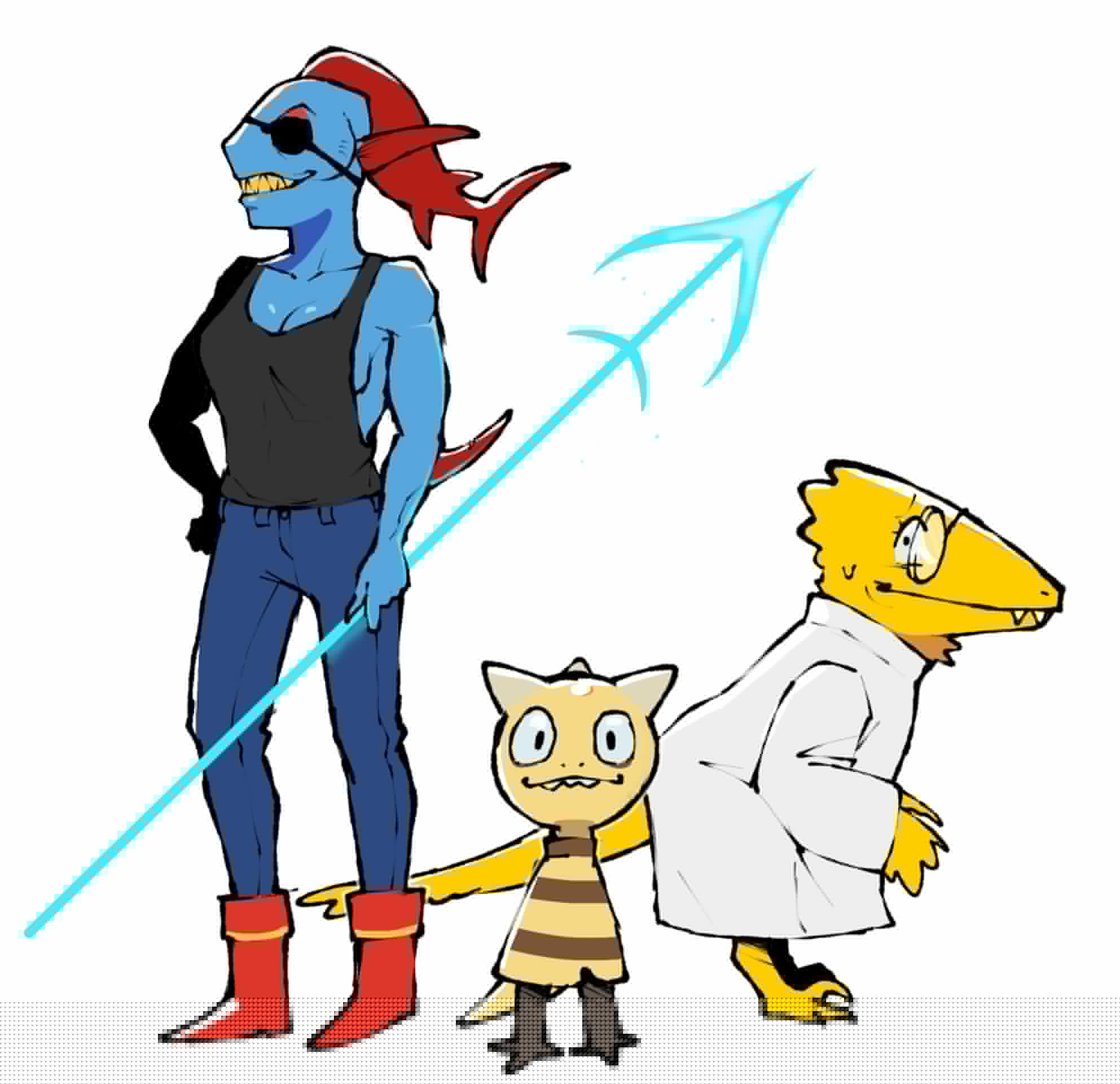 Undertale - Dinosaur alphys and Undyne