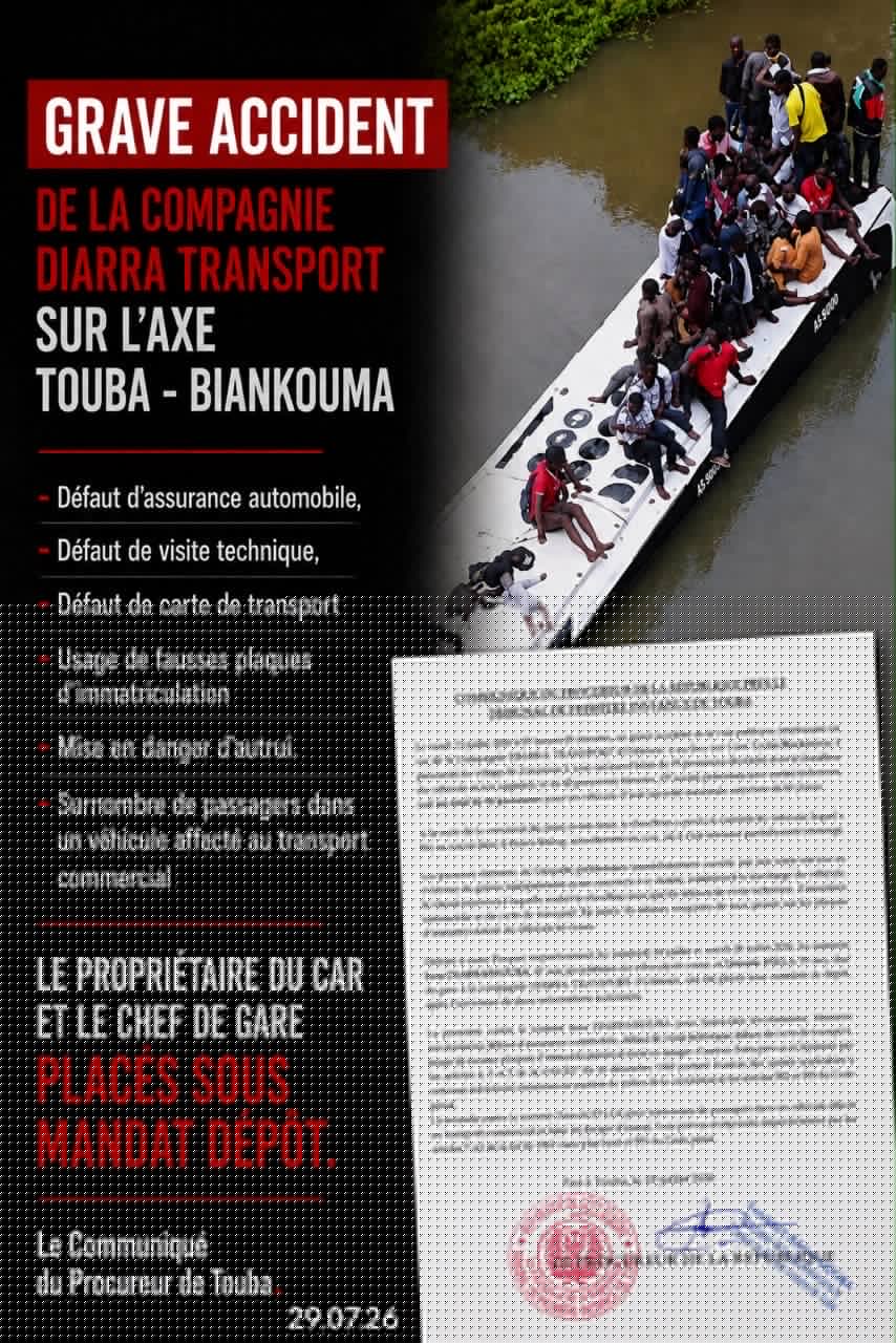 Drame du Bafing: le propriétaire du car et le chef de gare de Diarra Transport placés sous mandat de dépôt