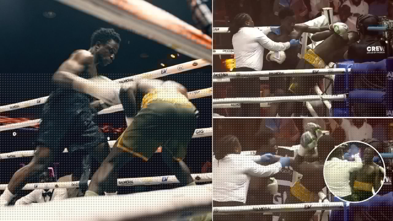 Wiped Out Boxer Gets Up, Takes 10 Unanswered Punches Before Ref Stops It