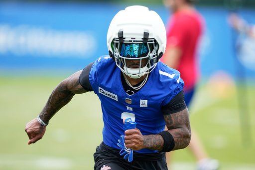Still no target for a return, Malik Nabers on the field at Giants training camp sparks optimism