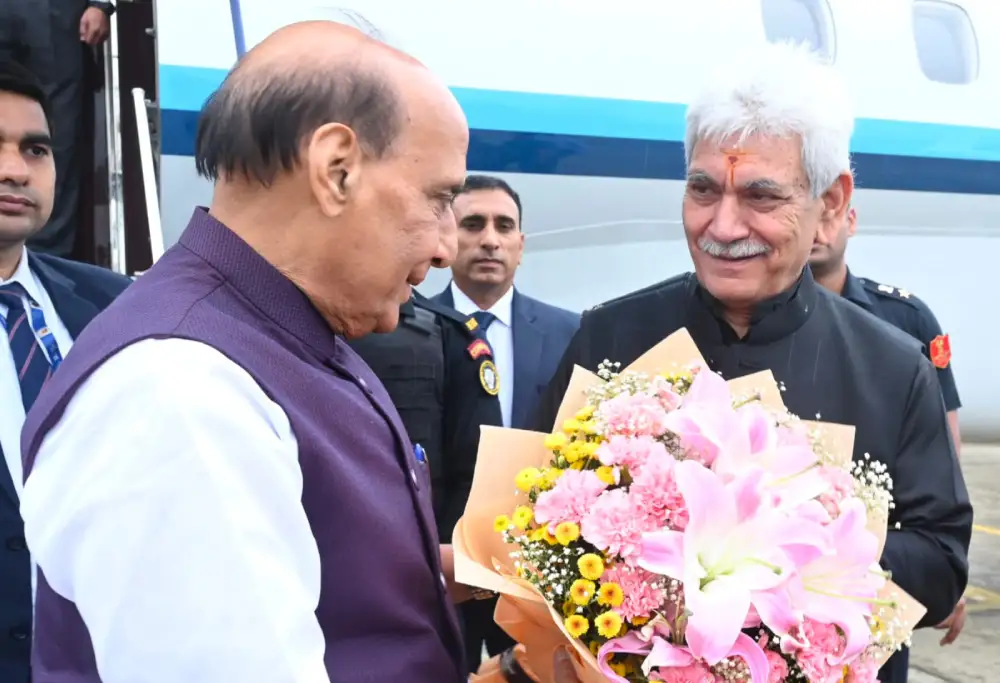 Rajnath Singh Arrives in Srinagar on Two-Day Jammu Kashmir, Ladakh Visit Ahead of Kargil Vijay Diwas