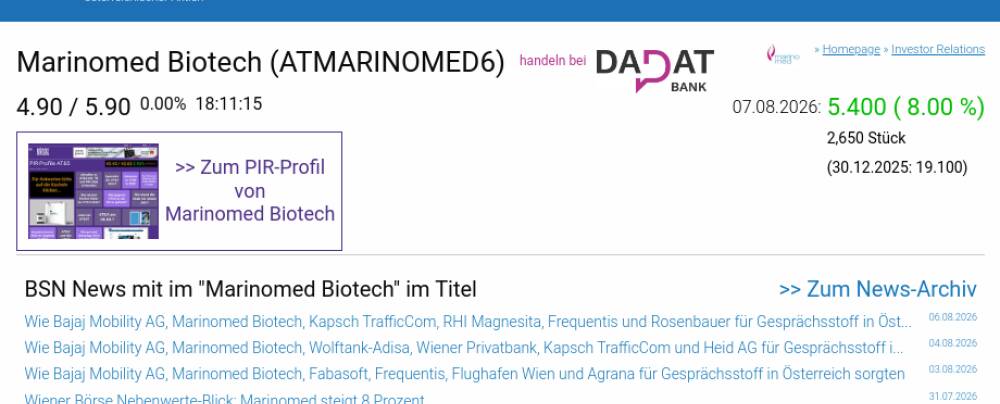 Wie Marinomed Biotech, Bajaj Mobility AG, Wolftank-Adisa, Athos Immobilien, Rosenbauer und Telekom Austria für Gesprächsstoff in Österreich sorgten