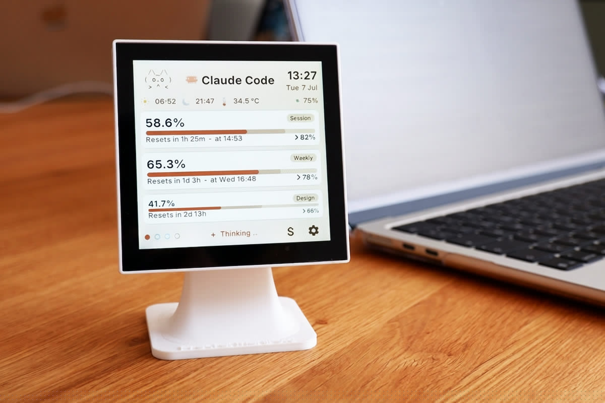 Token Monitor – An ESP32-S3 desktop display that tracks AI coding assistant usage (Crowdfunding)