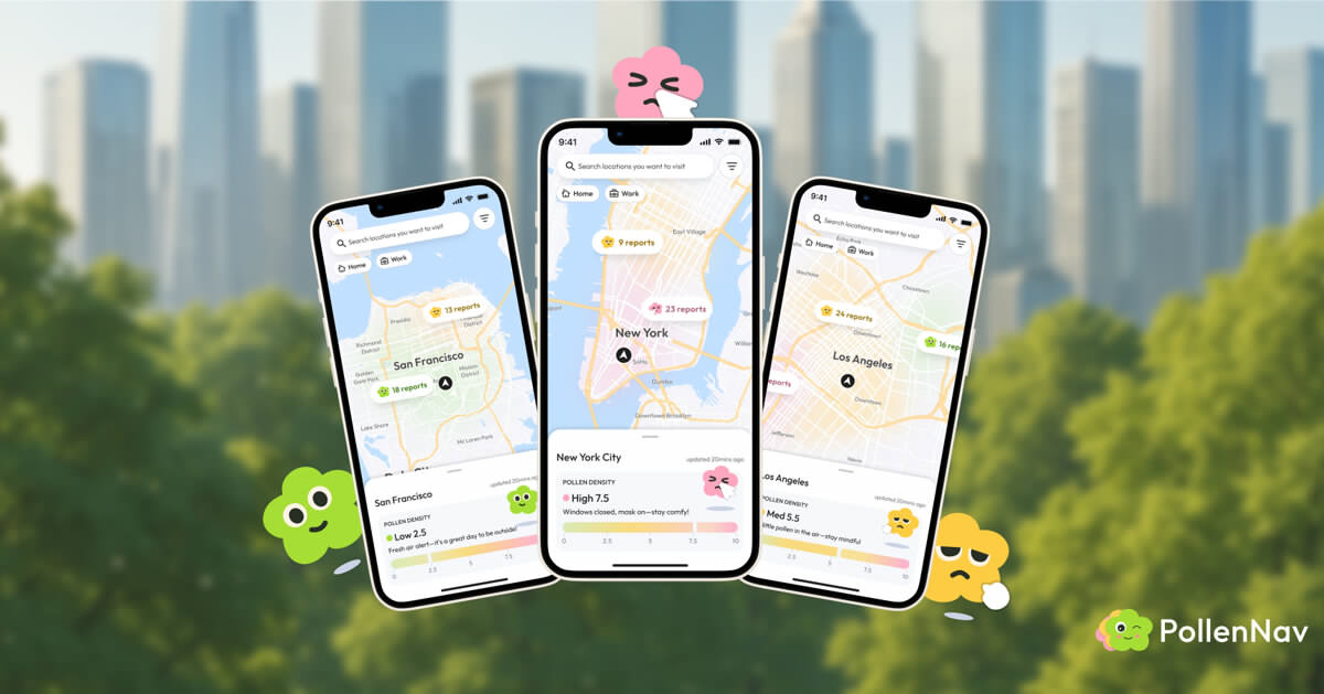 PollenNav mobile app maps the city by what you can breathe, not just where you can walk