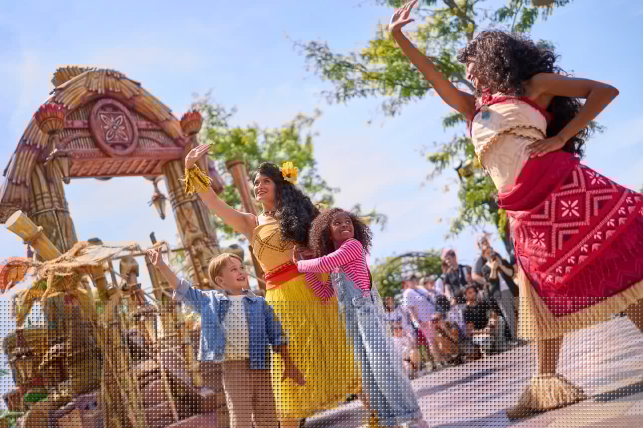 Disneyland Paris has unveiled a new year-round Moana princess parade, and some lucky children get to join the dance