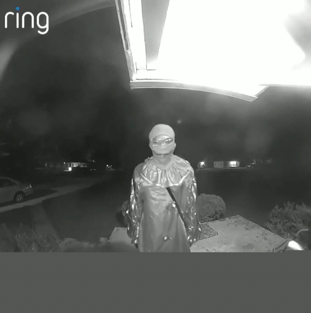 Teen in clown costume stabbed elderly man to death at bus stop and whispered warning in eerie doorbell video, officials say