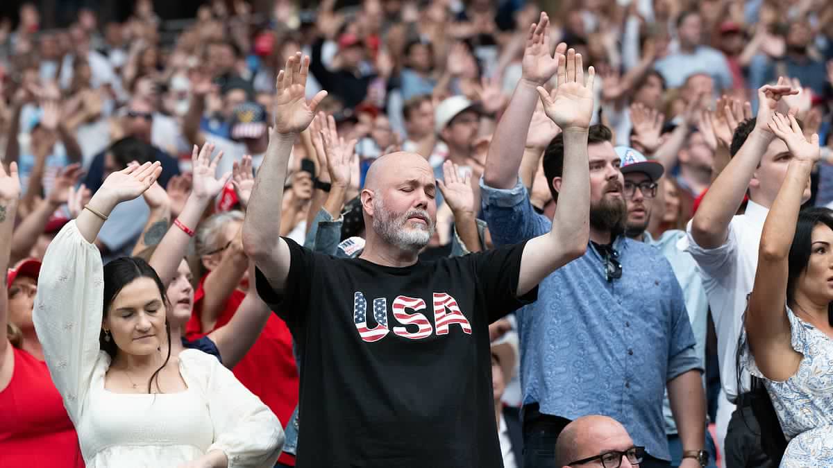 Charlie Kirk murder sparks resurgence in Christianity with busloads of new worshippers arriving at one church and 'Jesus' trending on Google