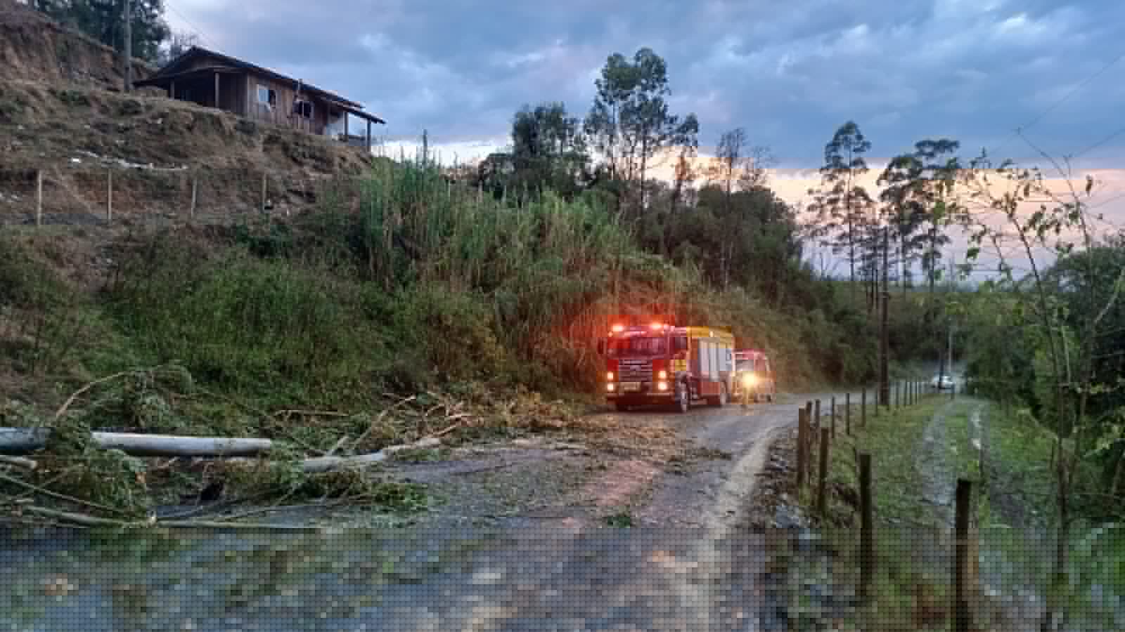 Ventos de mais de 80 km/h causam estragos em cidades de Santa Catarina
