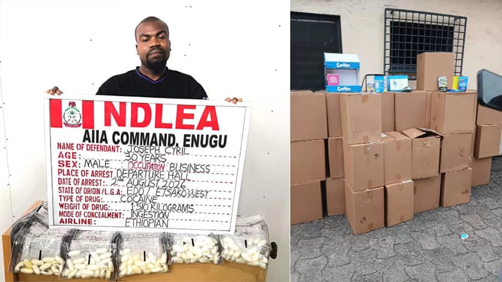 Italy-based bizman excretes 98 cocaine wraps at Enugu Airport