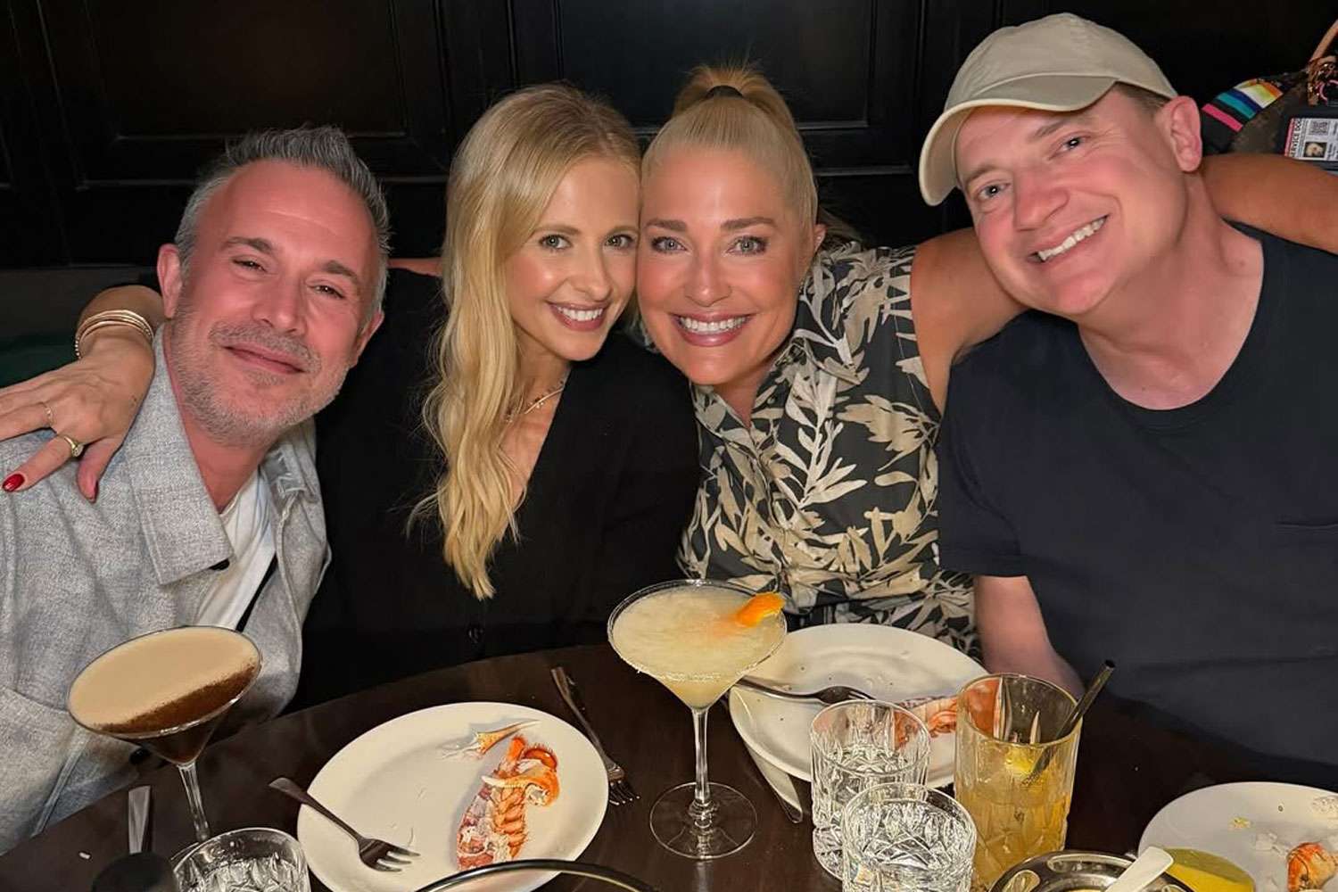Brendan Fraser and Girlfriend Jeanne Moore Have a Double Date Night with Sarah Michelle Gellar and Freddie Prinze Jr.