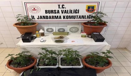 Bursa Nilüfer'de evini uyuşturucu imalathanesine çevirdi