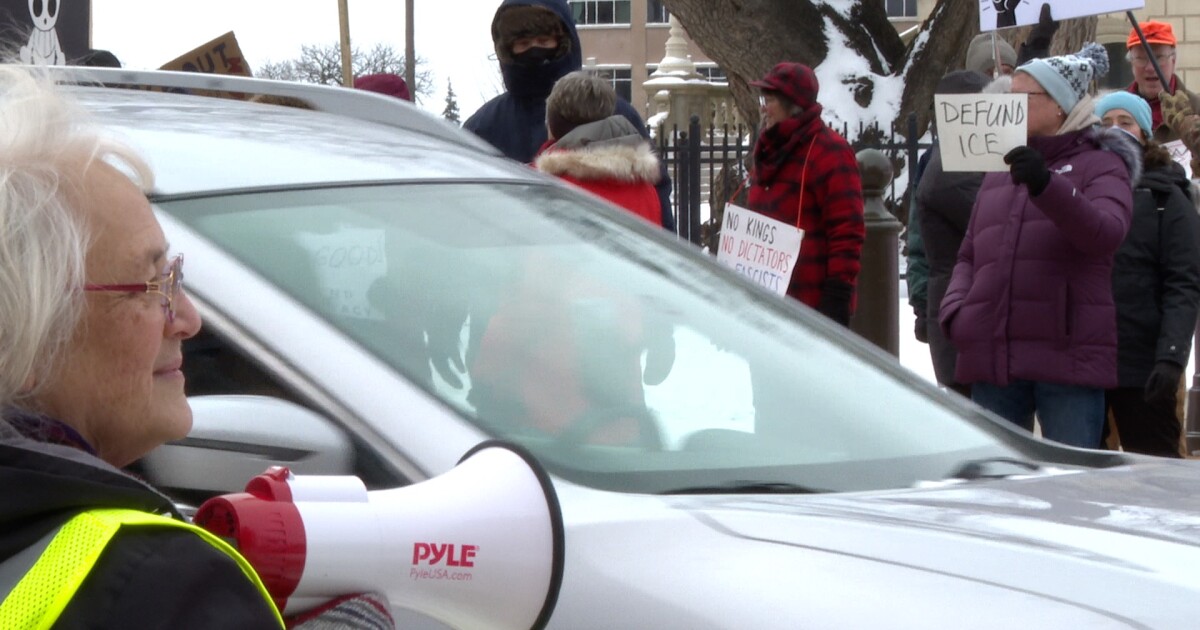 Lansing business owner joins Capitol protest calling for ICE defunding