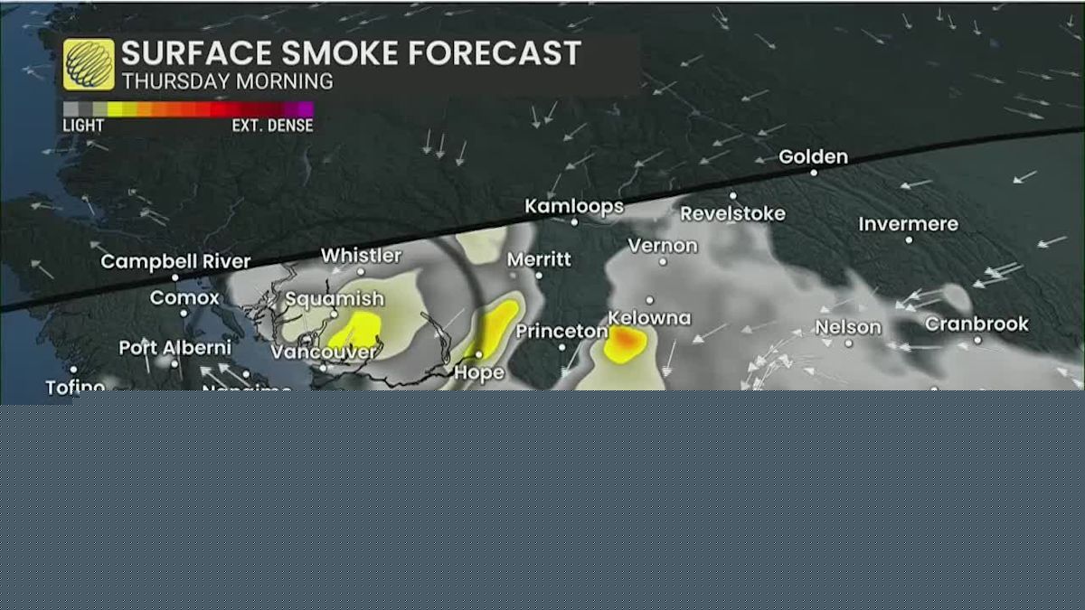 Wind shift moves wildfire smoke to the lower mainland