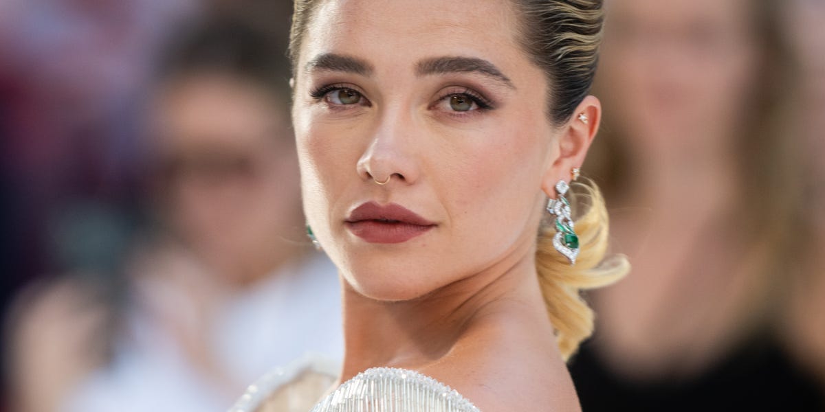 Florence Pugh Makes a Surprise Appearance at <i><em>Spider-Man</em></i> Dripping in Couture Fringe