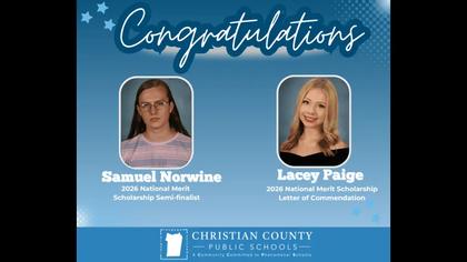 GOOD NEWS — Two CCHS Seniors Earn National Merit Honors