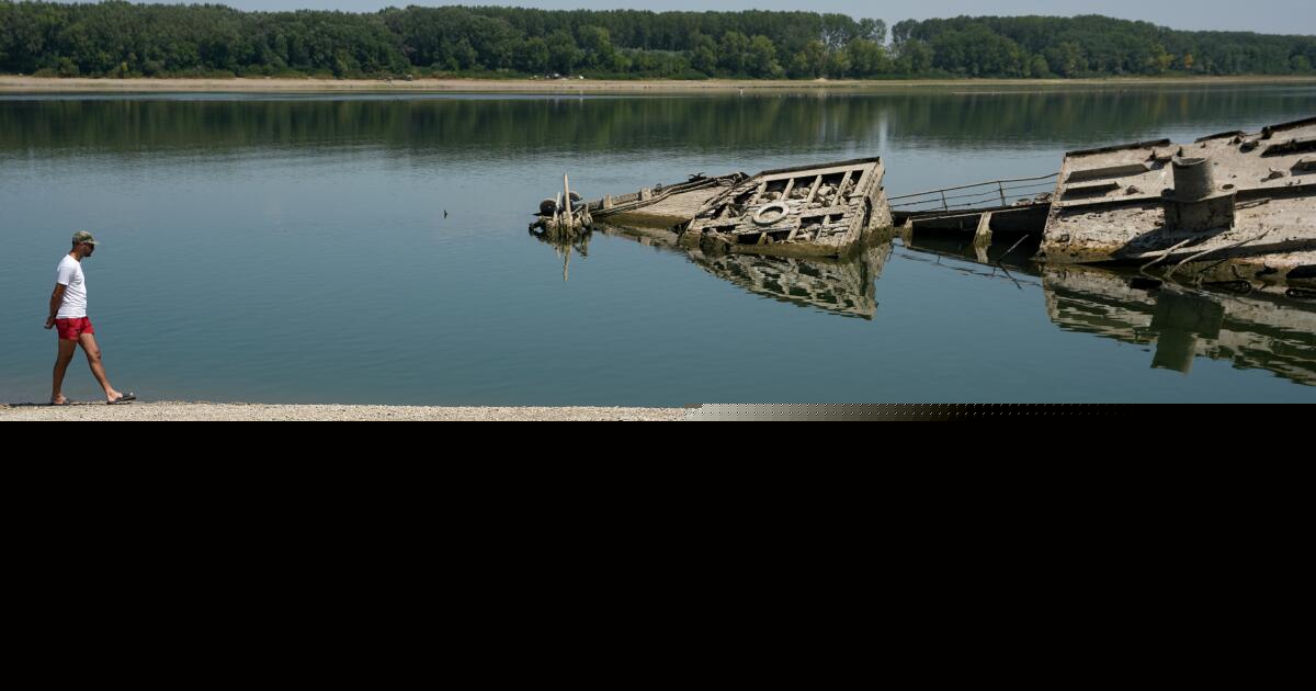 The Danube River's water is dropping so low that World War II ships are emerging