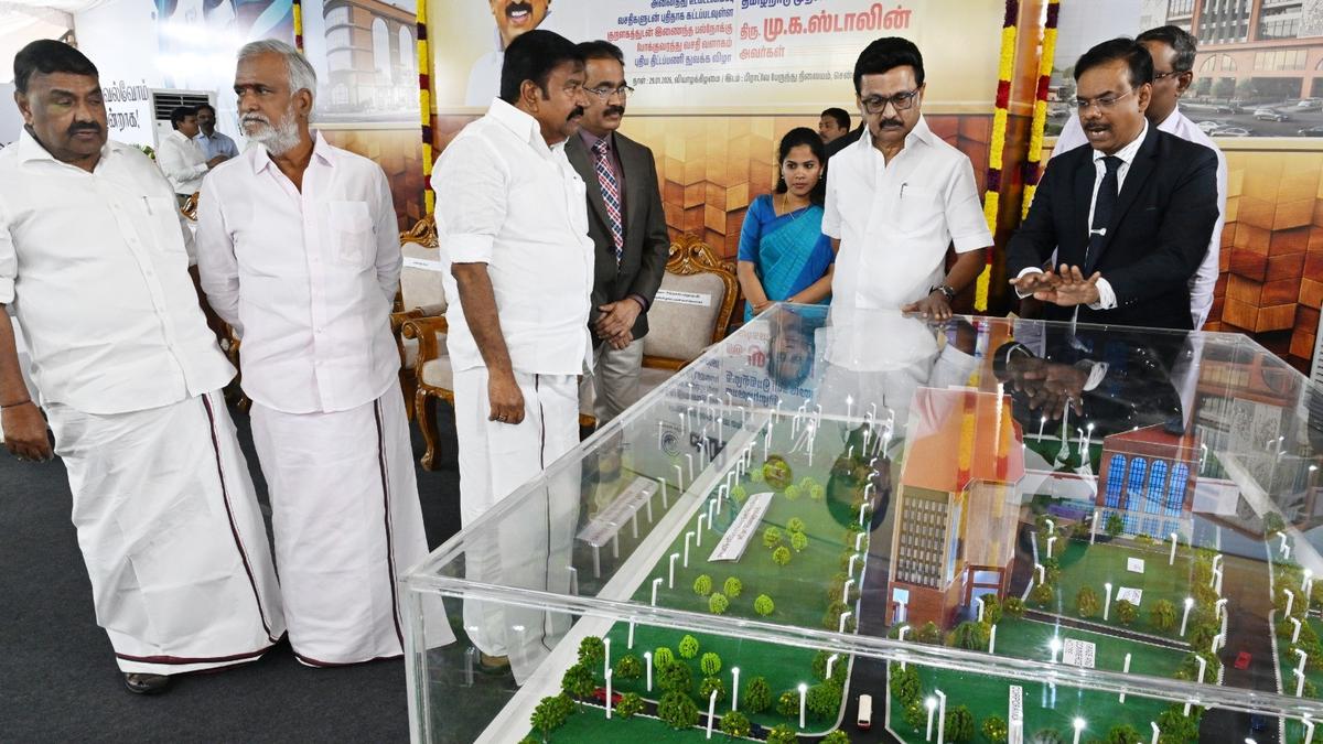 Stalin unveils foundation for integrated development of multi-modal facility complex with Kuralagam at Broadway
