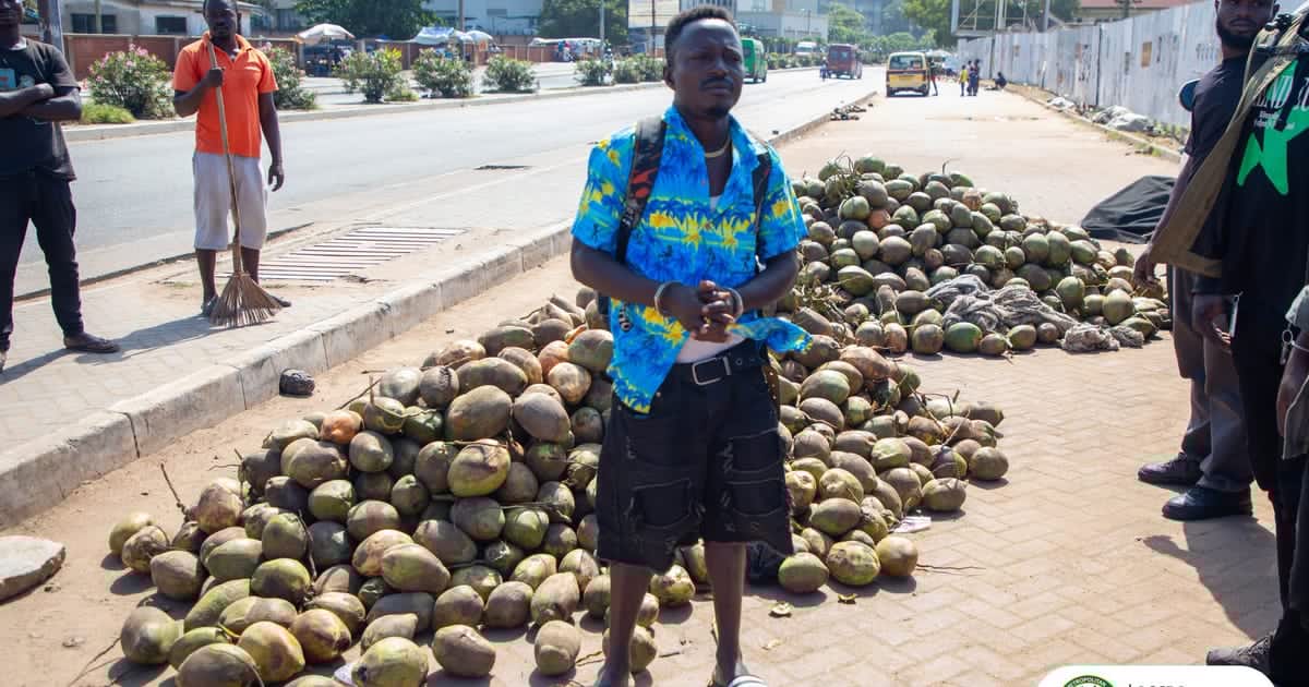 AMA arrests coconut trader for using bus stop as storage and trading space