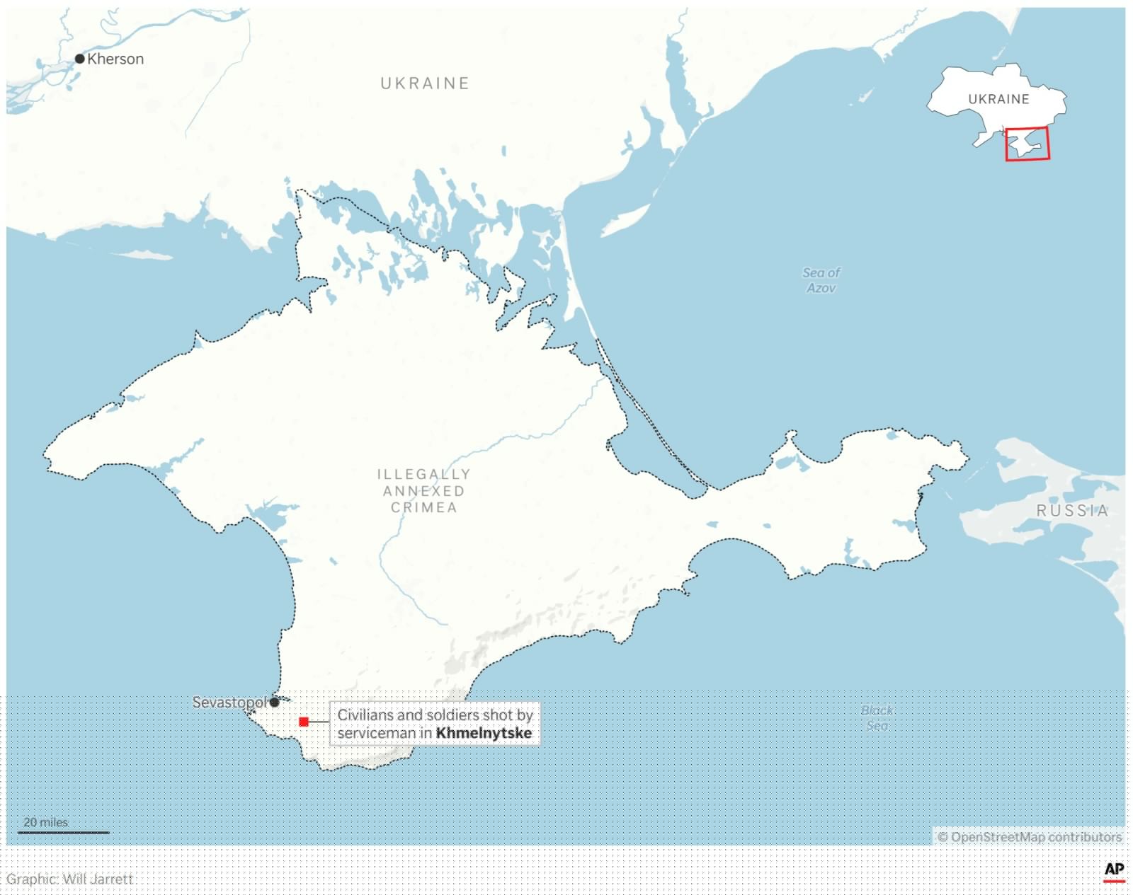 A serviceman in Russian-held Crimea shoots fellow soldiers and civilians, killing 4
