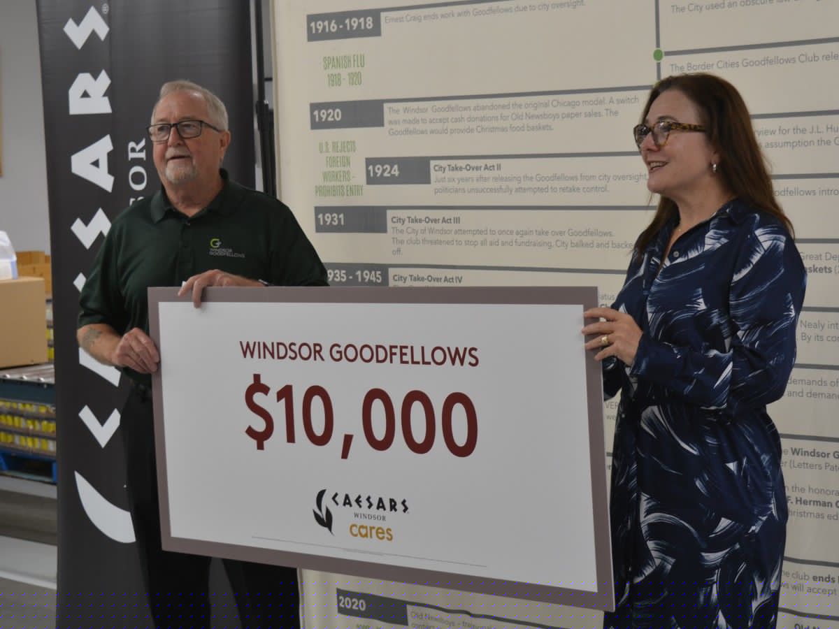 Windsor Goodfellows receives $10K investment from Caesars to help feed the homeless