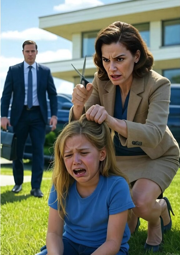 A little girl pleaded, “Please, Mom, don’t cut my hair!” — Until the millionaire father