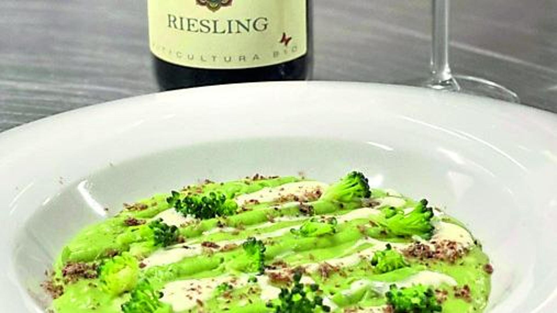 Risotto crema di broccoli con polvere d’acciuga