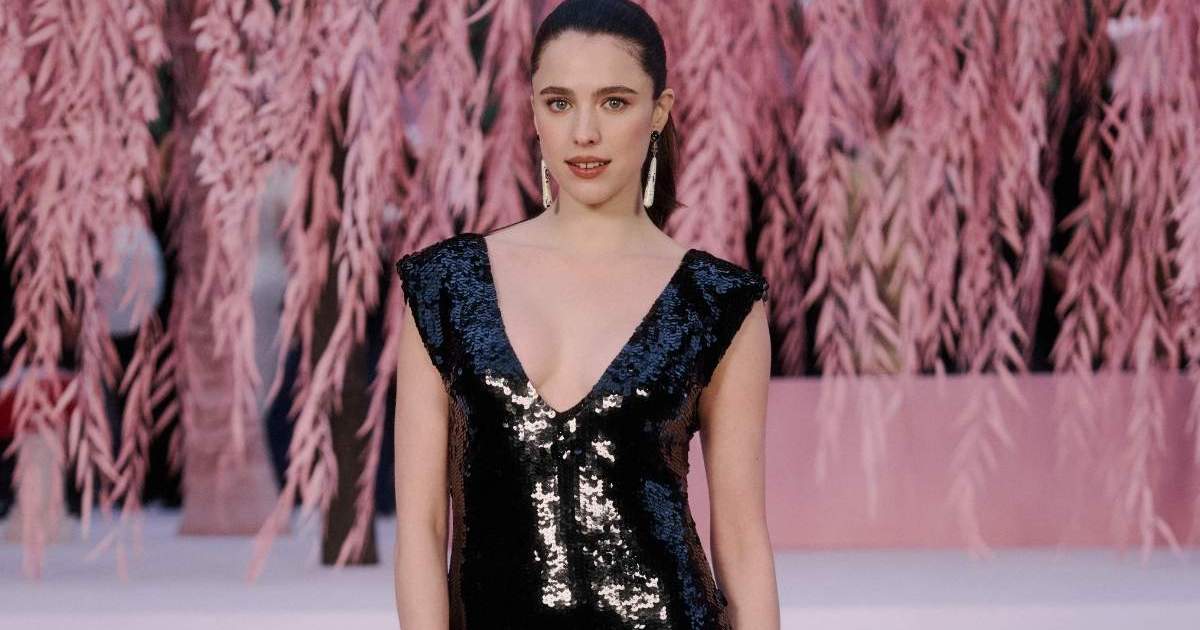 Margaret Qualley’s Dress Goes Heavy on Sequins With Chanel Slingbacks