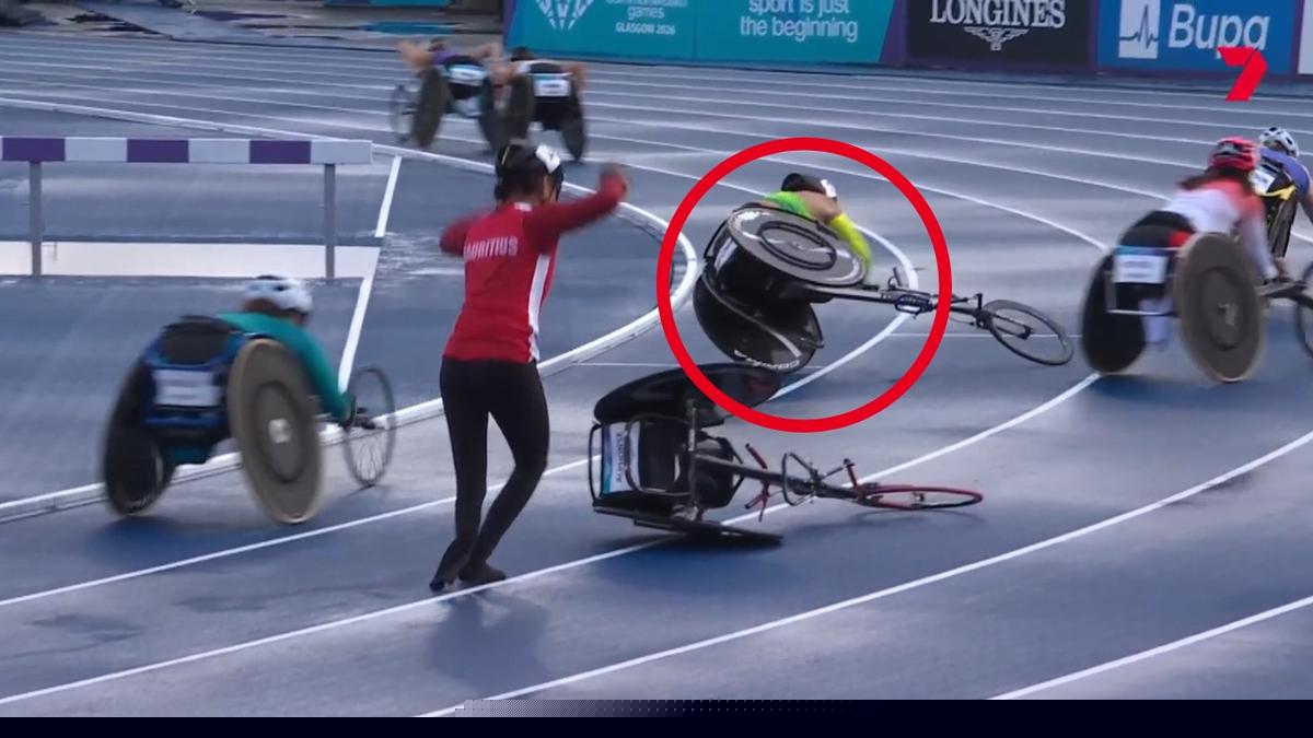 Silver medal stripped in DQ drama after Aussie Eliza Ault-Connell’s ugly crash at Commonwealth Games