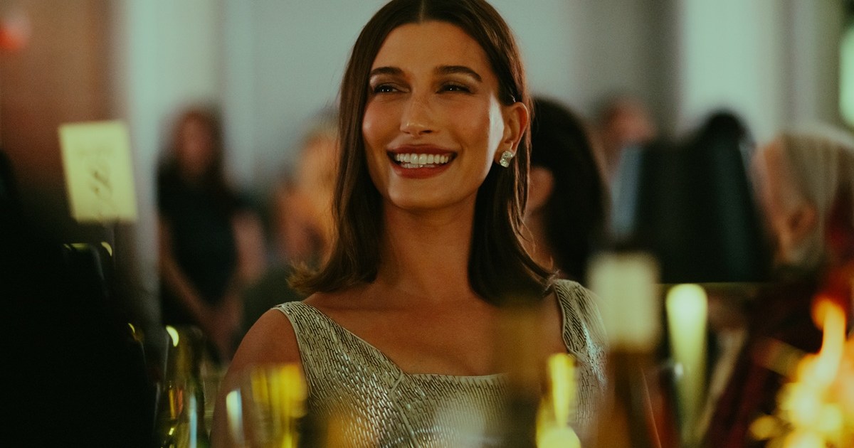 Hailey Bieber’s Alberta Ferretti Cropped Top Is Sheer & Lacy
