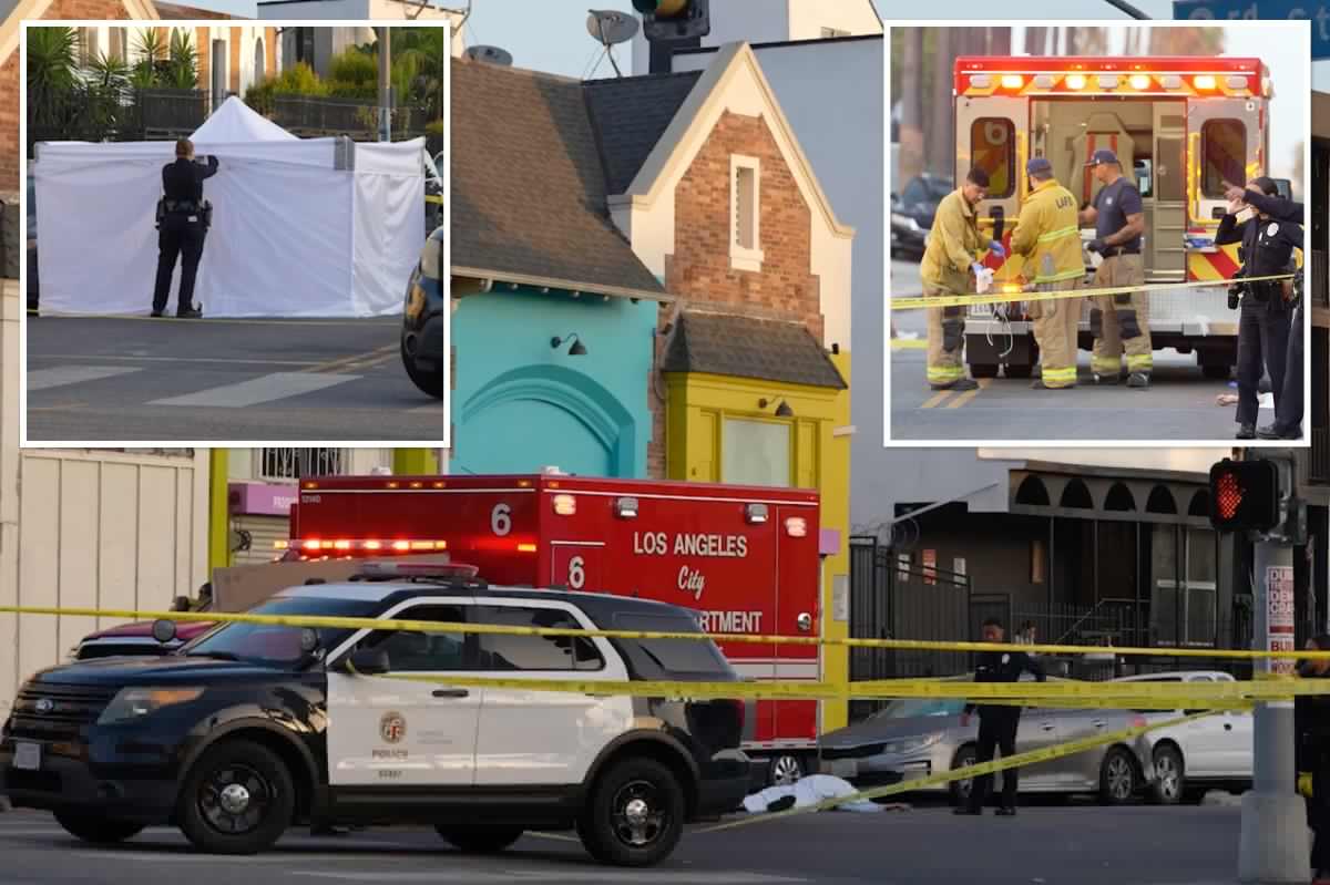 Person stabbed to death and another injured in 6am slashing in LA, three suspects on the loose
