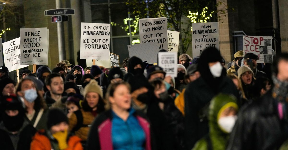 'Violence is in no way isolated': Anti-ICE protesters demand DHS stop its 'ongoing brutality' against peaceful demonstrators outside agency's headquarters in Portland