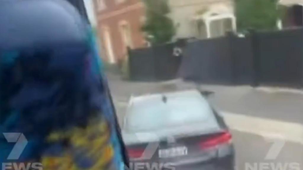 Footage captures moment kids cower on school bus as shots fired during alleged stolen car crash in Geelong
