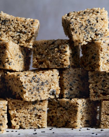 Black Sesame and Brown Butter Rice Krispies Treats