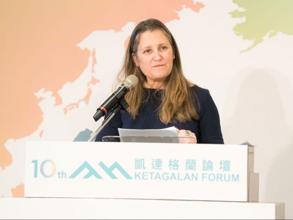 Freeland crosses Beijing’s red lines with Taiwan speech