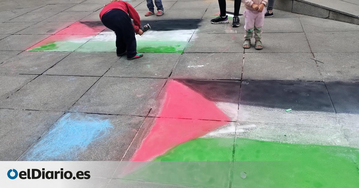 En imágenes: decenas de banderas por Palestina en la plaza del Dos de Mayo